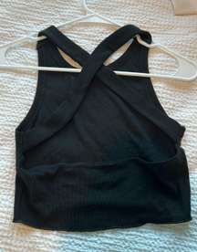 Black Cross Back Tank Top