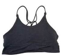 Nike Dri-Fit Gray Strappy Racerback Sports Bra Light Support Logo Women’s Size M