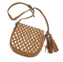 Big Buddha | Brown Braided Overlay Crossbody Bag