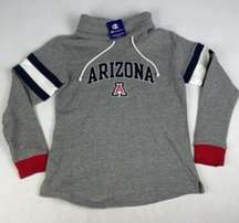 Arizona Wildcats Womens Medium Gray Funnel Cowl Neck Red Cuffs Champion NEW‎ NWT