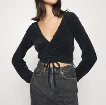 Hollister Charcoal Grey Wrap Sweater L
