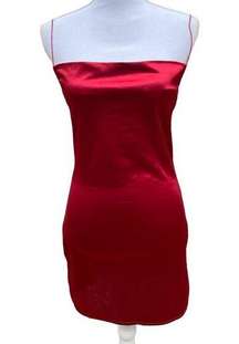 Zaful Slip Dress Slip Cowl Neck Red Women's Size Medium