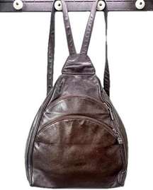 PERLINA Vintage Chocolate Brown Leather Backpack - 90's in Excellent condition