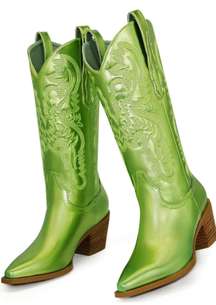 Lime Green Metallic Cowgirl boots