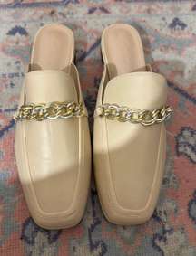 Tan Loafer Slides