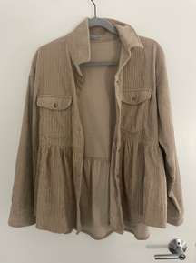 Corduroy Peplum Shacket