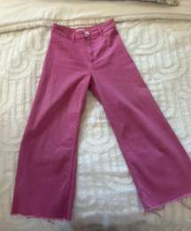 high waist marine straight pocket jeans pink