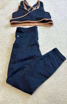 Navy Blue Leggings And Matching Top