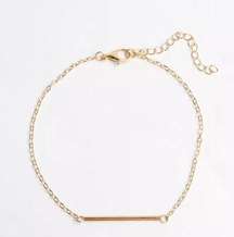 Pipe Stick Gold Plated Anklet