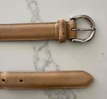 Vintage  Calfskin Belt Style 8567 in Tan with Silver Tone Buckle Size Large