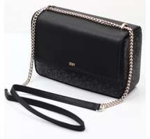 Sina Black & Gray Flap Shoulder Bag