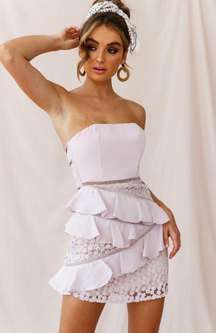 Ruffle Tiered Strapless Mini Dress