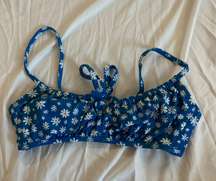 Blue  Print Target Bikini Top