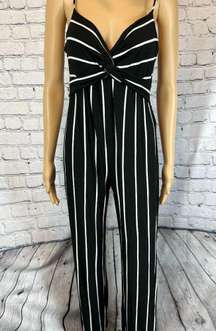 Hello Miss Black and White Jumpsuit - L