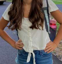 white button up Cropped Blouse