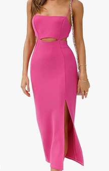 Fuschia Dress With Cutouts! Perfect For Weddings. Size 4-6. 