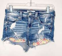 Daytrip Capricorn High Rise Denim Jean Distressed Jean Shorts!