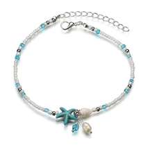 Women's Beaded Starfish Anklet - Perfect Summer Beach Accessory