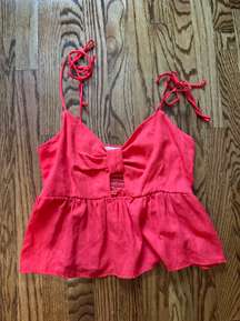 Red Flowy Top