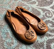 shoes flats tan brown leather size 8