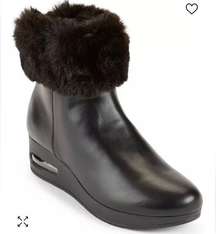 Abri Black Fur Bootie Ankle Boots