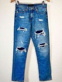 Aeropostale Medium Wash Low Rise Distressed Boyfriend Jeans Women's Size 00
