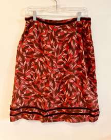 Vintage 90s Red Floral Print Skirt 