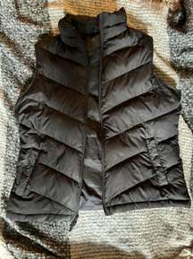 Lands End Black Puffer Vest