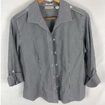 Chicos No Iron Stripe button Down Shirt Size 1 / Medium