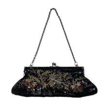 Y2K Vintage White House Black Market Sequin Embroidered Snap Close Mini Bag