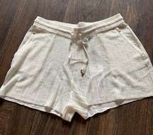 Rib Linen Blend Knitted Shorts