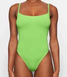 Cotton Logo Bodysuit Neon Green