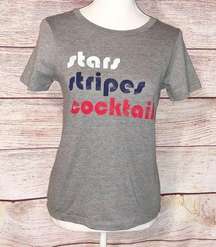 Grayson Threads Grey Stars Stripes Cocktails T-shirt Size XS