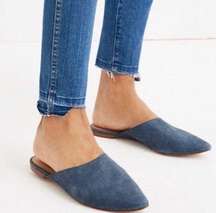 Madewell Remi Mules in Blue Stamped Lizard leather women’s size 9.5 US