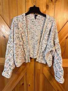 Moon & Madison Chenille Cardigan Cropped Open Front Size Medium (3361)