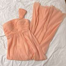 One Shoulder Formal Maxi Dress in Peach