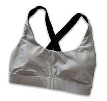 Koral Silver & Black Criss Cross Back Sport Bra XS