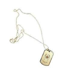 Cancer zodiac silver dog tag necklace