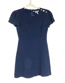 DRAPER JAMES Navy Blue Short Sleeve Mini Dress Size Small Sailor Nautical