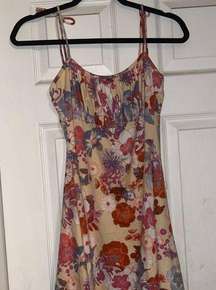 Foral dress beige + multi color