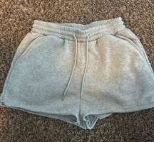 Gray High Waist Sweat Shorts