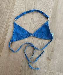 POSTER GIRL - Halter Neck Bralette in Denim