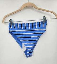 NWT Sisstrevolution Blue Striped Line Up High Hip Women XS Swim Bottoms