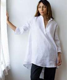 Atelier Tunic in Moon Linen