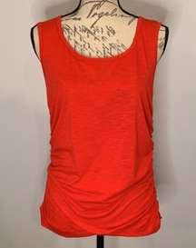 Skinnygirl stretch slub jersey knit side ruched tank top red S