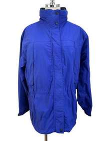 Eddie Bauer Vintage Blue Parka Nylon Performance Coat Cobalt Blue Techwear