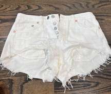 Coral Denim Shorts