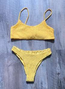cute yellow bikini set