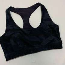 SoulCycle Women’s Camo Sports Bra Soul Logo Racerback Black Gray Size Medium