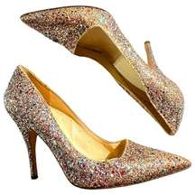 KATE SPADE NEW YORK Rainbow Licorice Too Glitter Formal Sparkly High Heels Multi